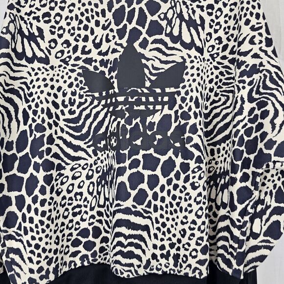 Adidas Originals Leopard Print Sweatshirt Crewneck Women's Size Small Oversized - Picture 3 of 6